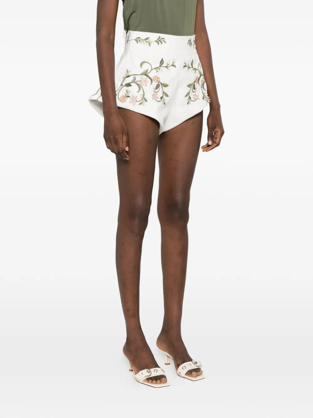 Agua by Agua Bendita Gatti Valle Shorts in Neutrals, view 3