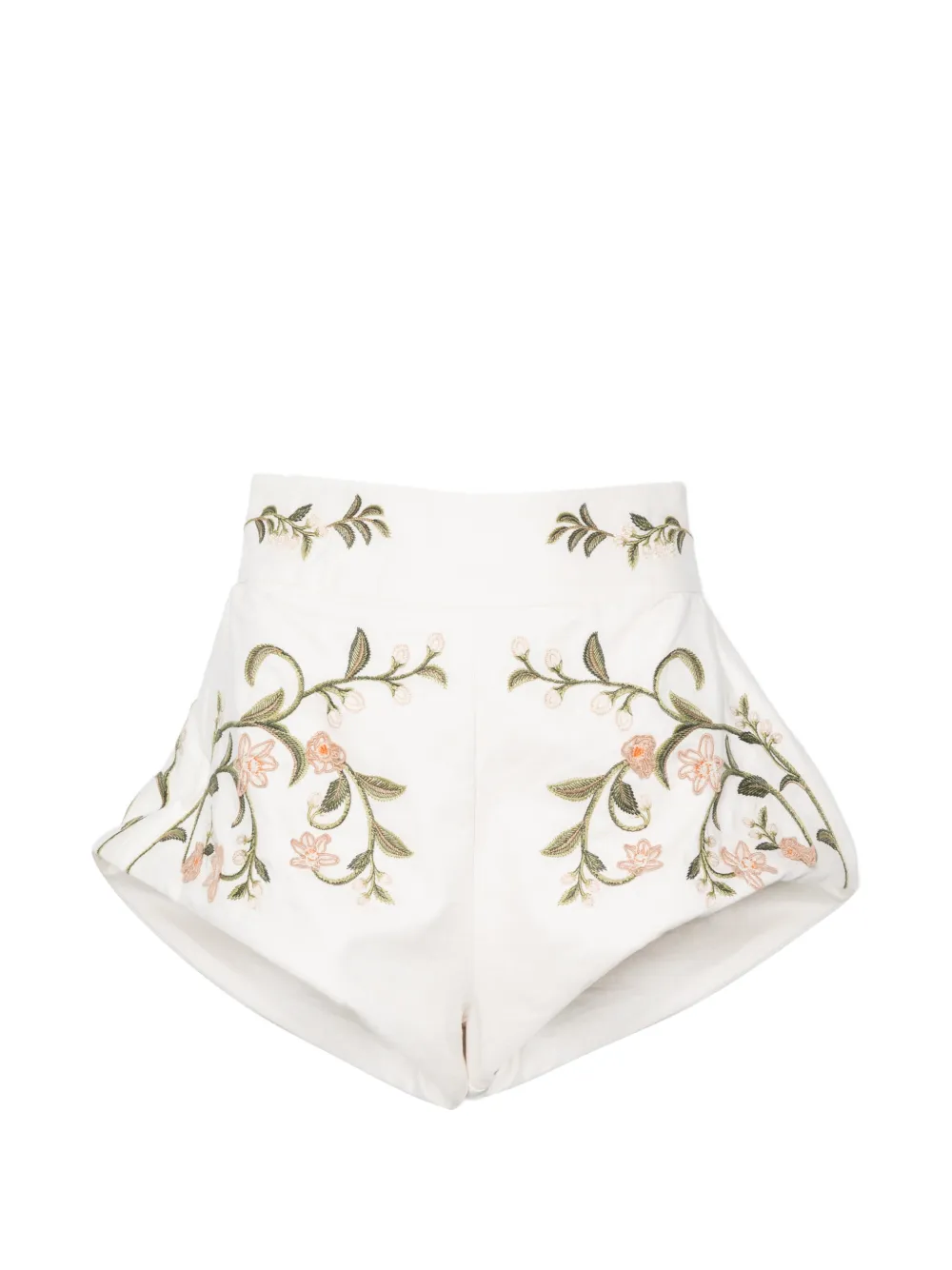 Agua By Agua Bendita Gatti floral-embroidered shorts - Toni neutri