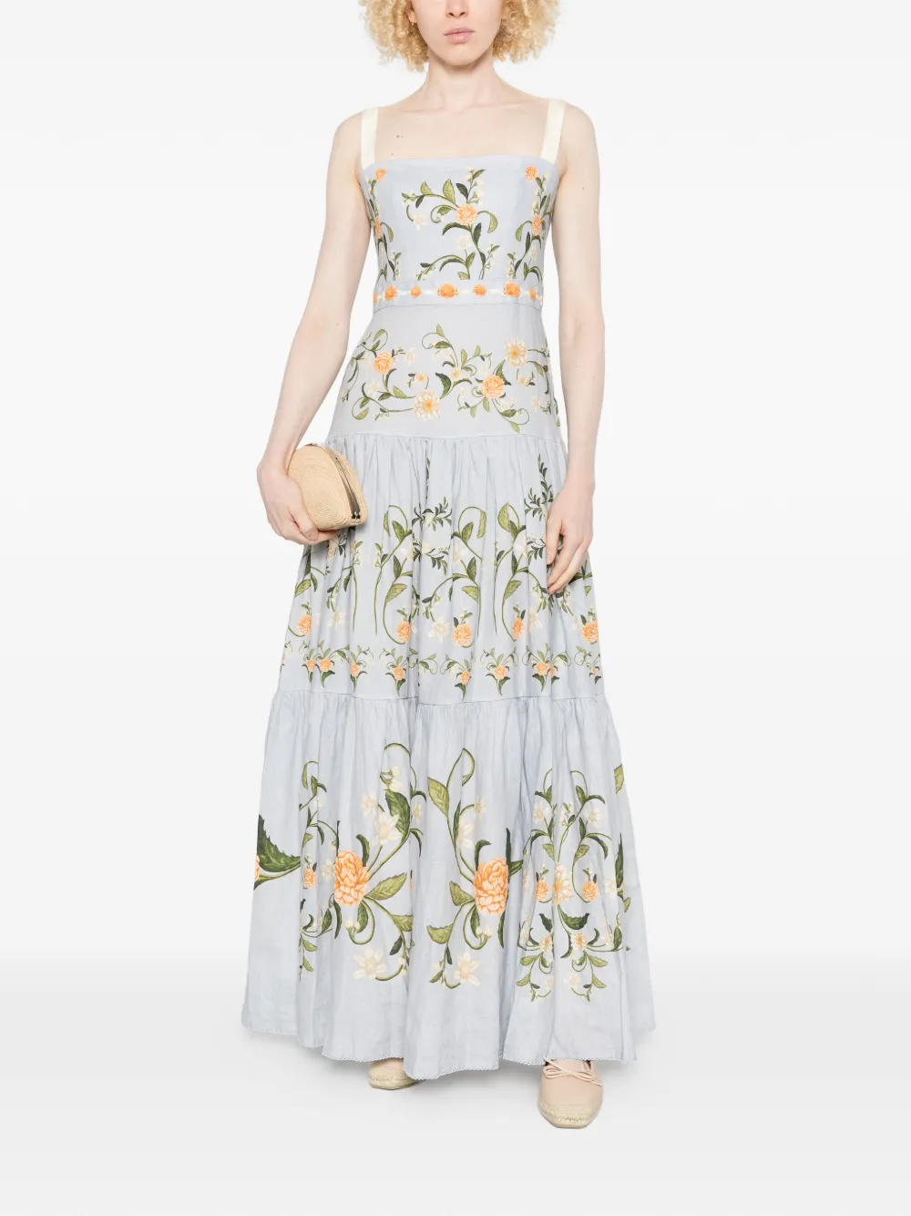 Agua By Agua Bendita Maxi-jurk met bloemenprint Blauw