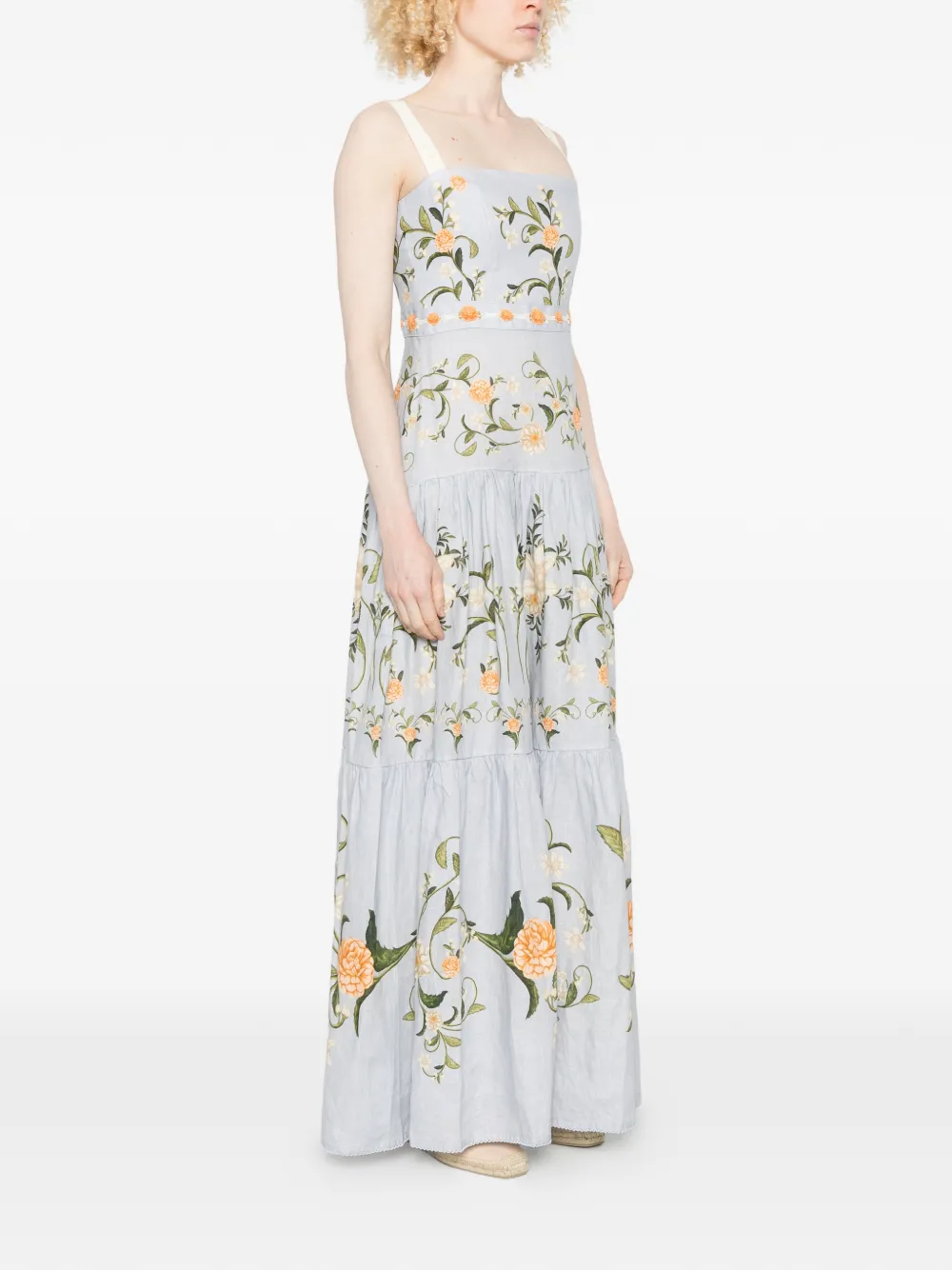 Agua By Agua Bendita Maxi-jurk met bloemenprint Blauw