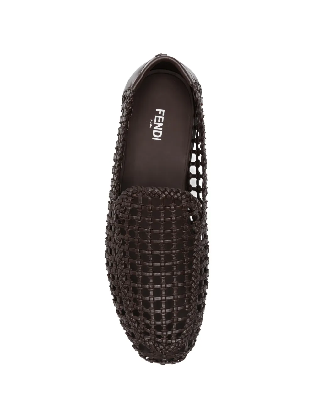 FENDI braided leather loafers Bruin