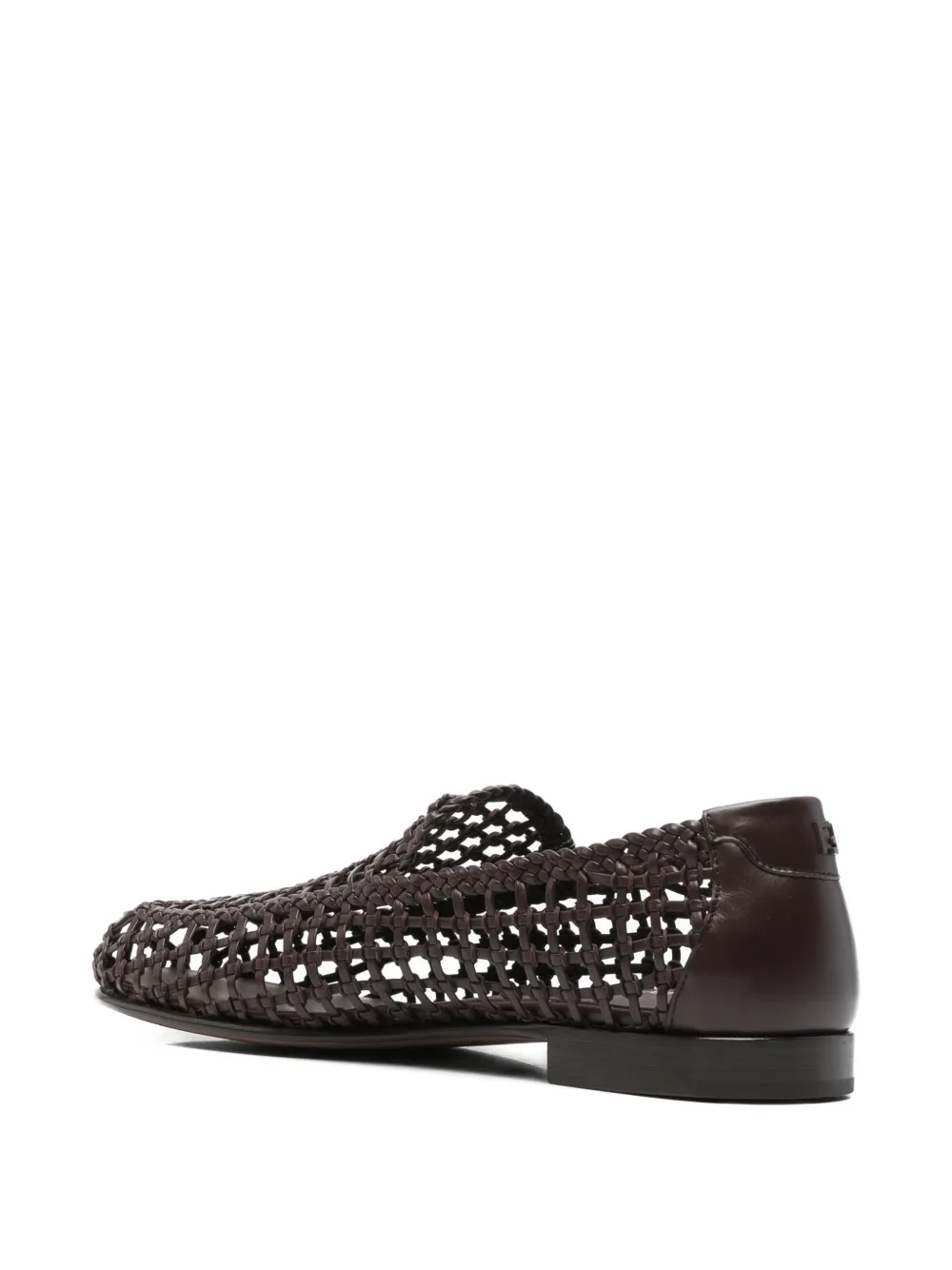 FENDI braided leather loafers Bruin