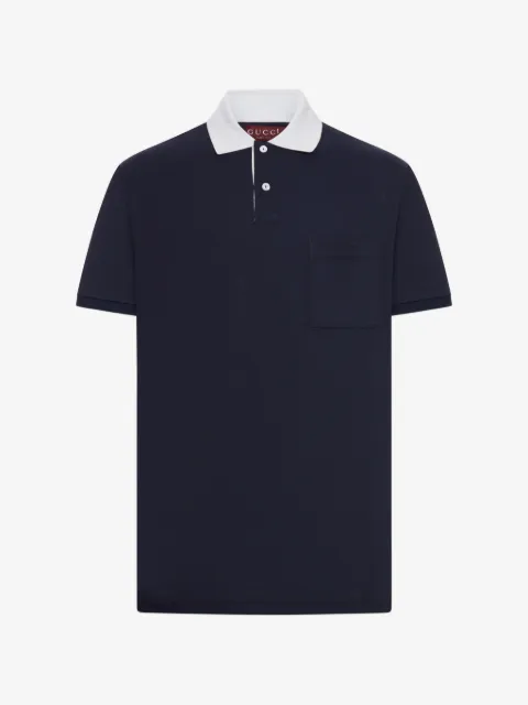 Gucci contrast-collar chest-pocket polo shirt