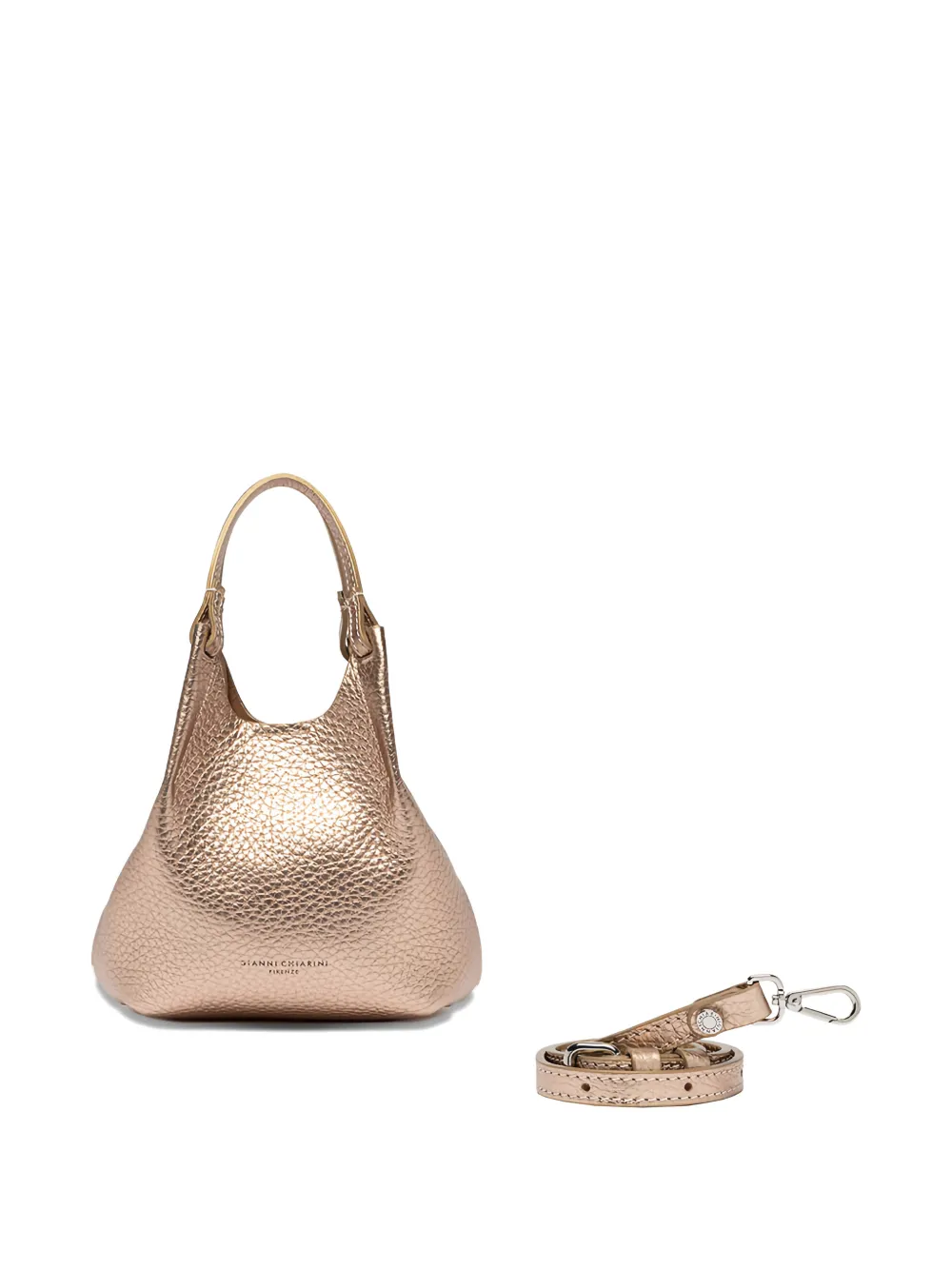 GIANNI CHIARINI Leren schoudertas Beige