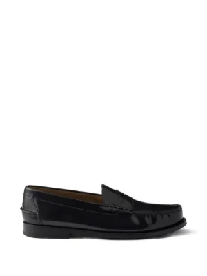 Prada レザーローファー | ブラック | FARFETCH JP