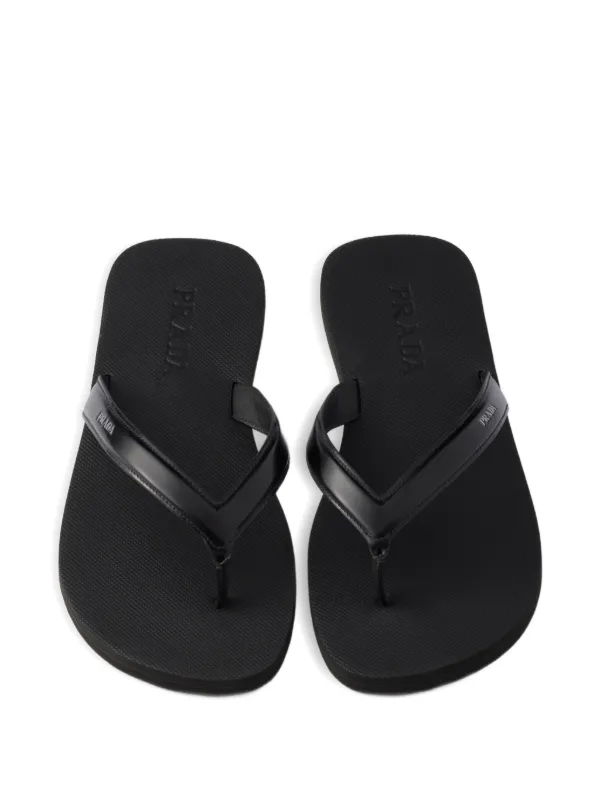 PRADA ブラック レザー サンダル Prada レザーサンダル | ブラック | FARFETCH JP