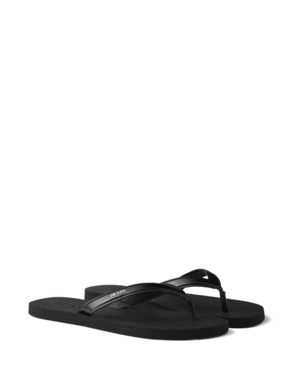 PRADA ブラック レザー サンダル Prada レザーサンダル | ブラック | FARFETCH JP