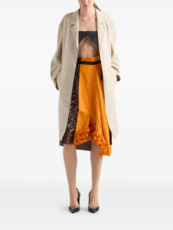 Prada Patchwork Midi Skirt | Orange | FARFETCH