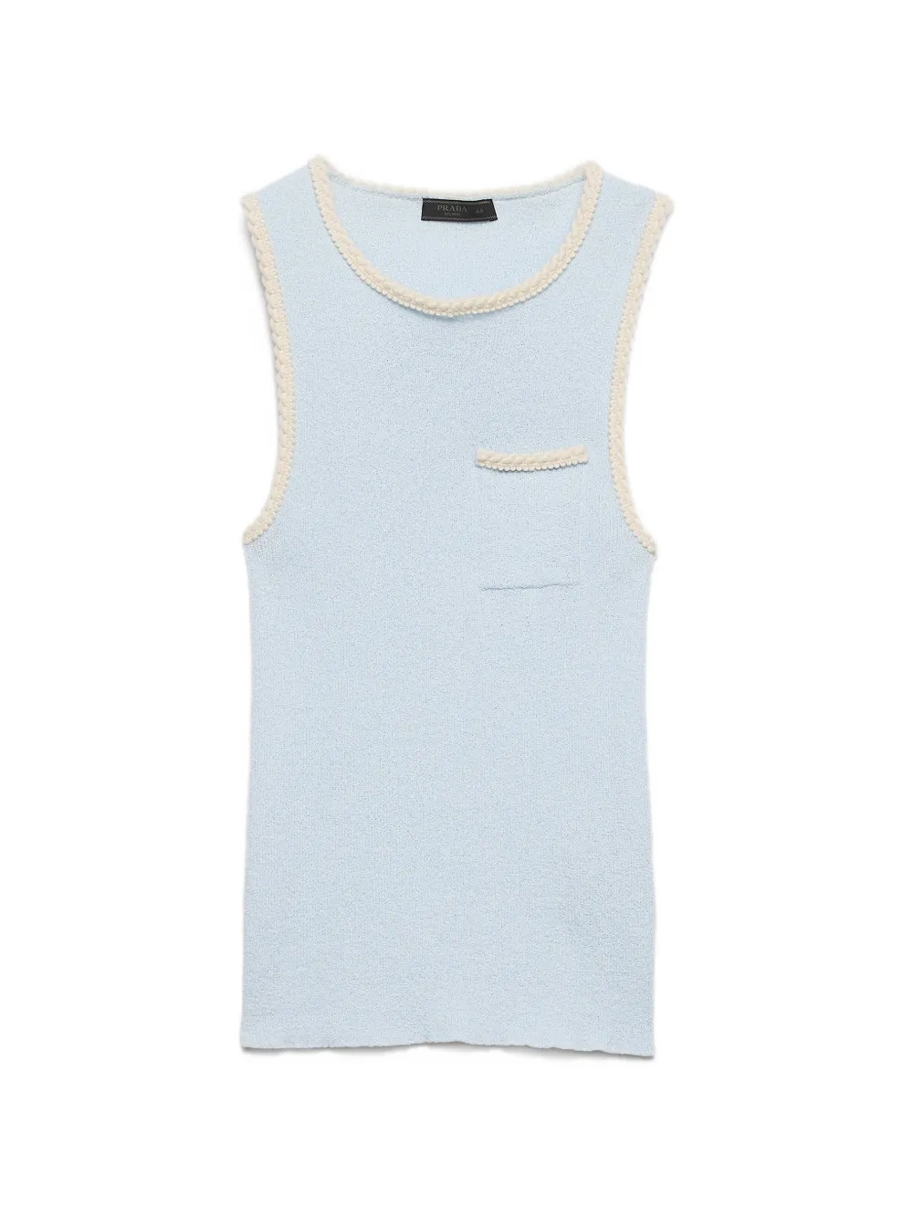 Prada contrast-trim tank top - Blu