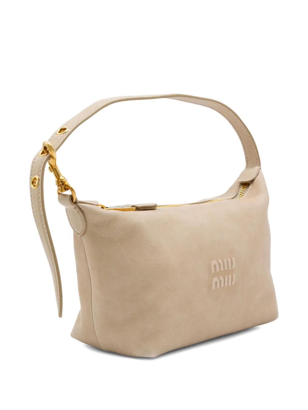 Miu Leren schoudertas Beige
