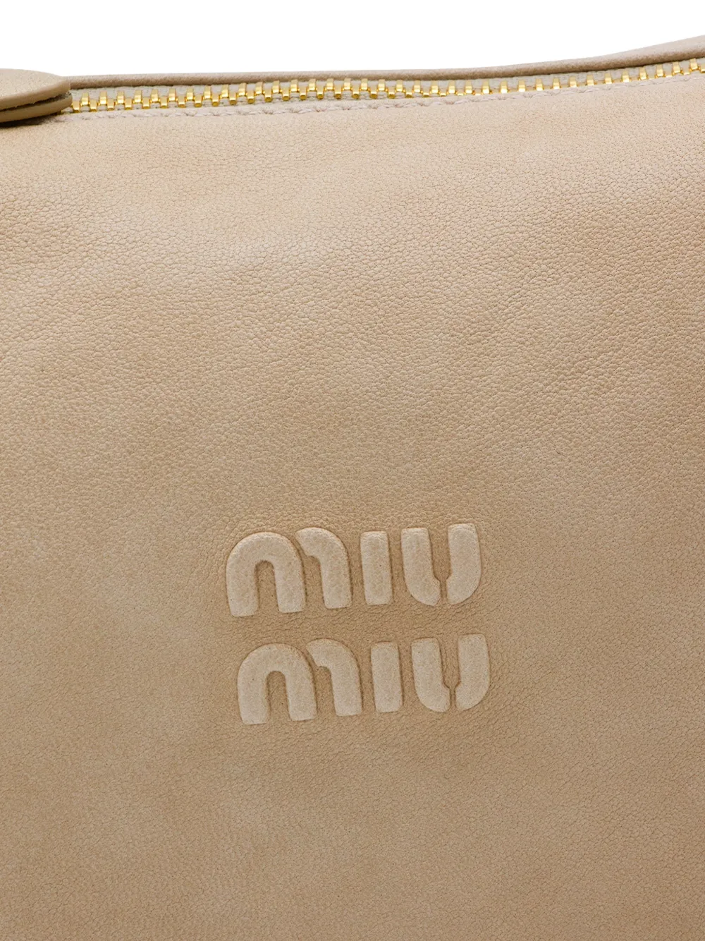Miu Leren schoudertas Beige