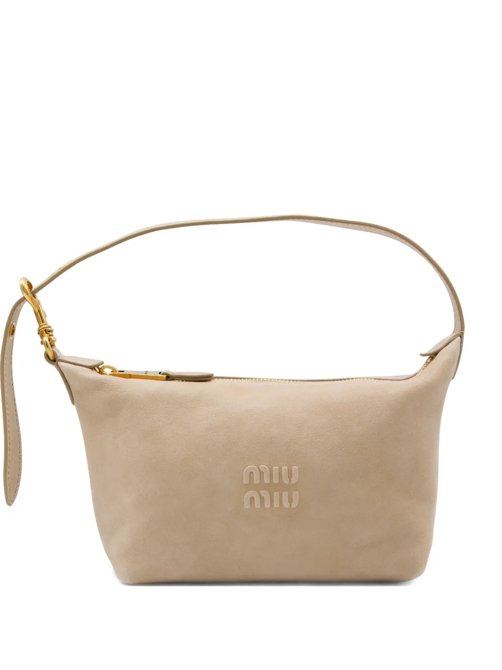 Miu Miu logo-detail leather shoulder bag - Toni neutri