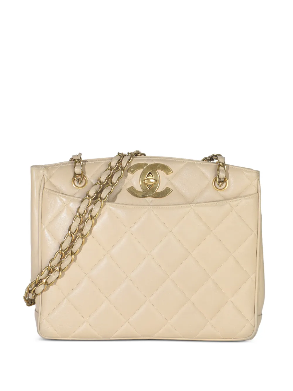 CHANEL Pre-Owned 1994-1996 CC quilted shoulder bag - Toni neutri