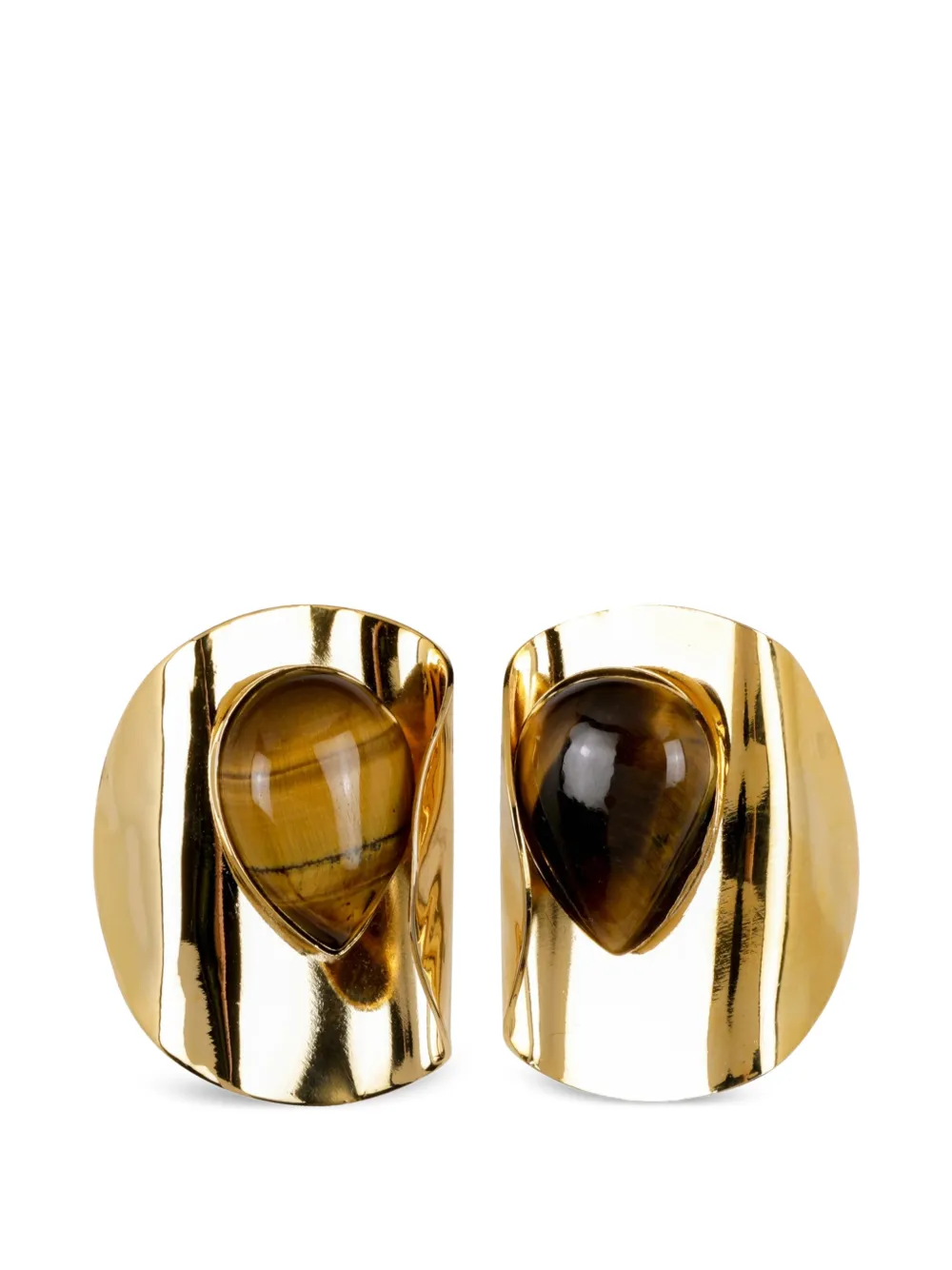 Jennifer Behr Orecchini Keziah Tigers Eye placcati - Oro