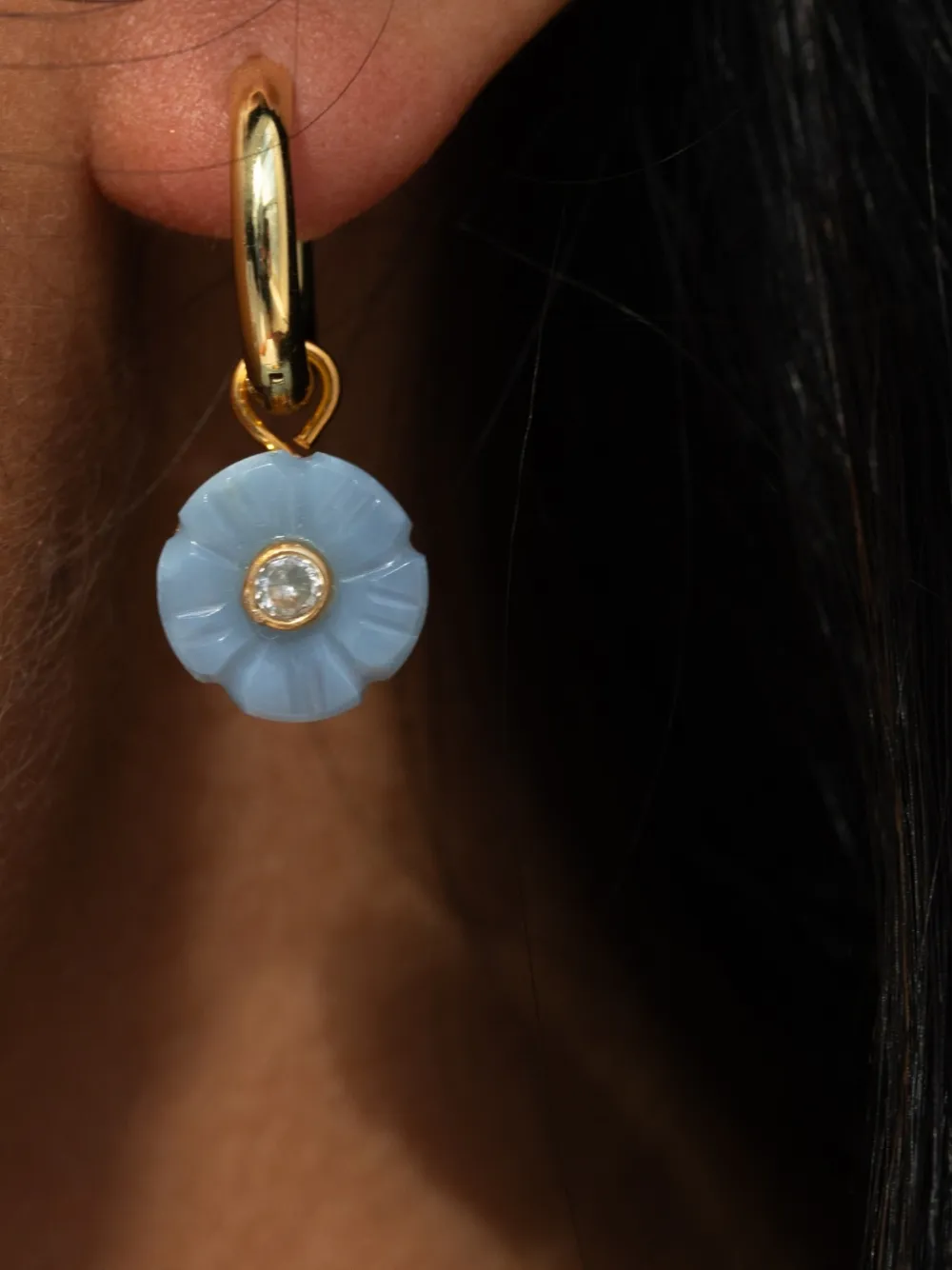  Jennifer Behr Lillian Flower Earrings - Gold 