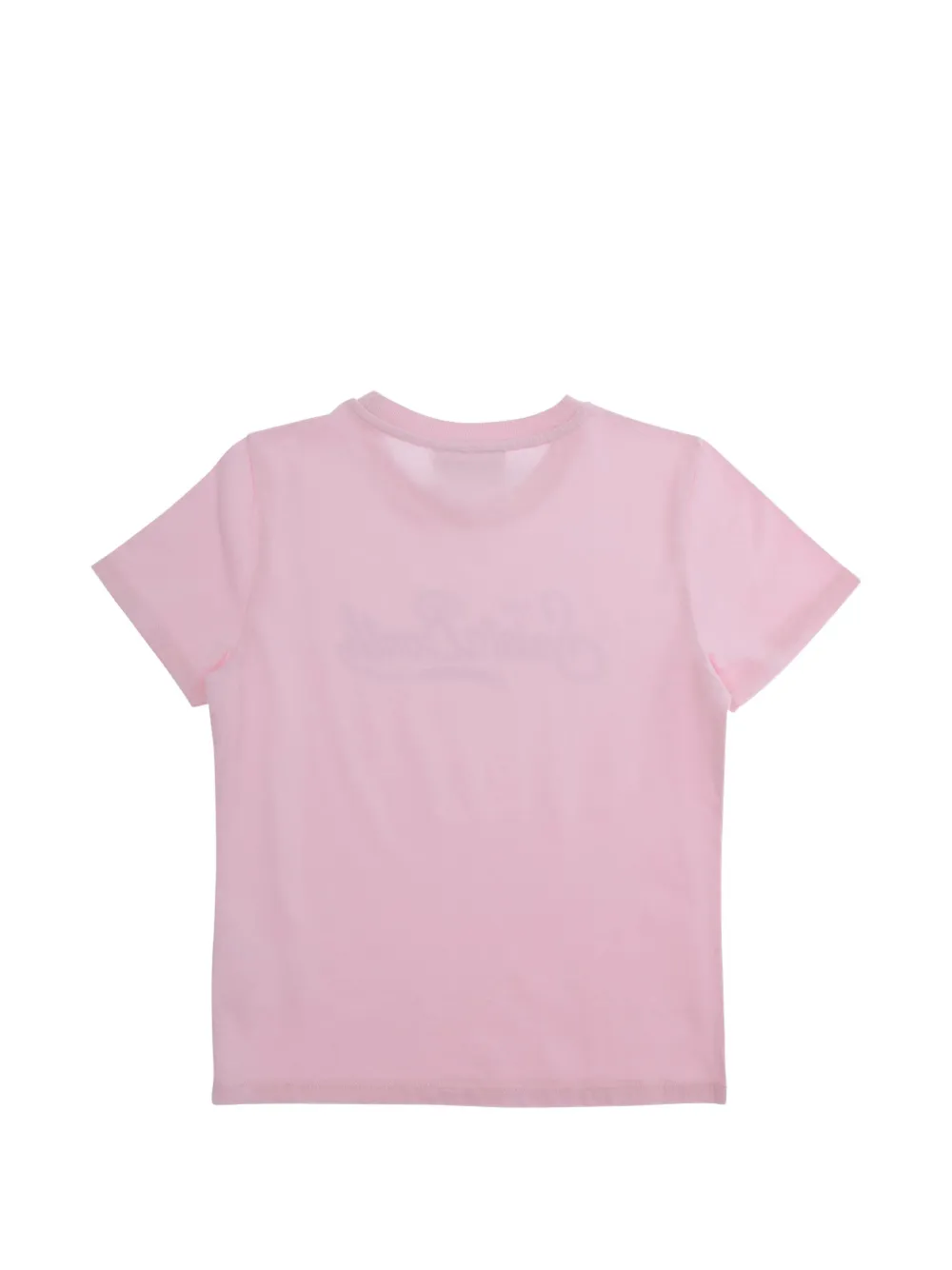 MC2 Saint Barth Kids Elly T-shirt met logo van stras Roze