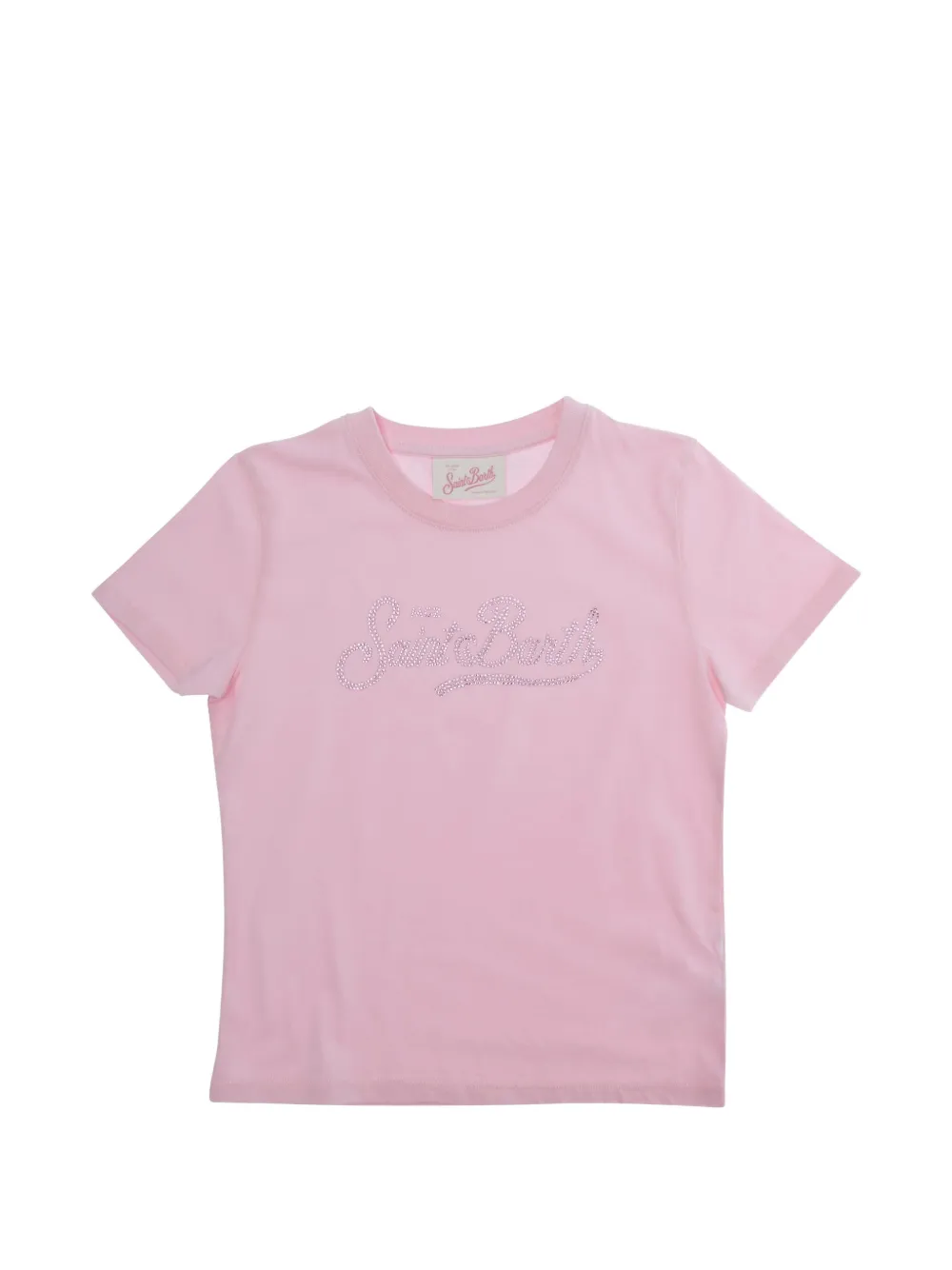 MC2 Saint Barth Kids Elly rhinestone-logo T-shirt - Rosa
