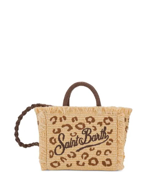 MC2 Saint Barth mini Vanity leopard-print frayed tote bag