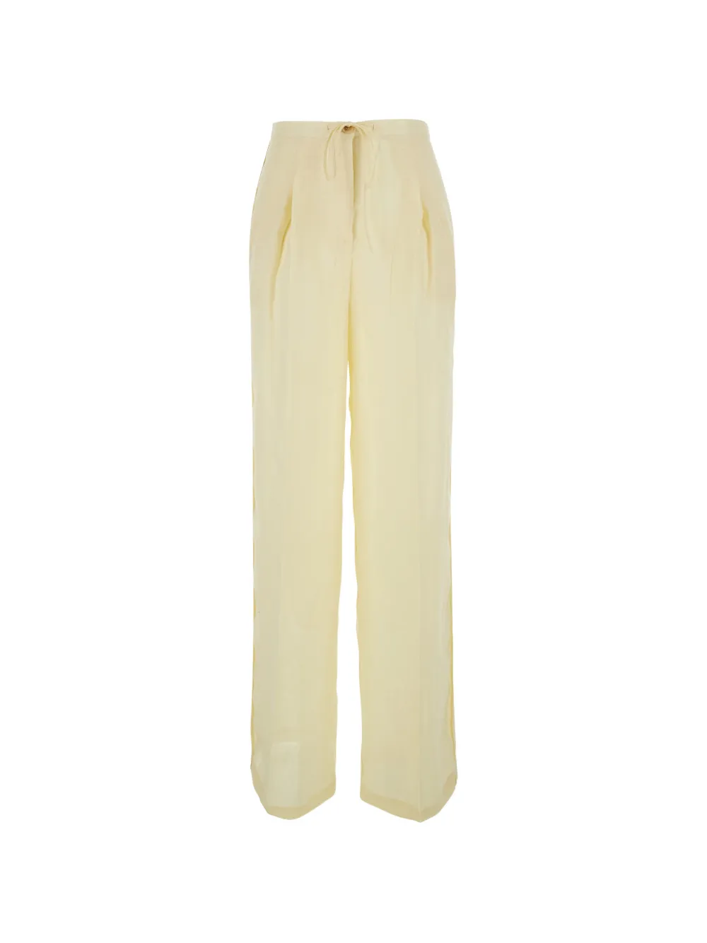 Semicouture pleated linen trousers - Giallo