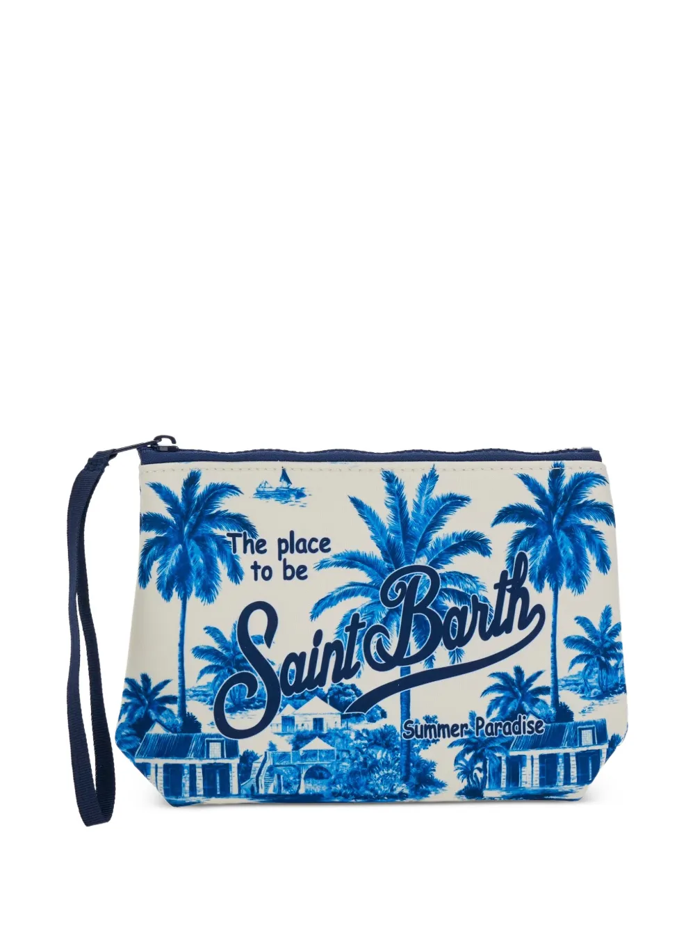 MC2 Saint Barth Kids Aline palm-print clutch bag - Blue