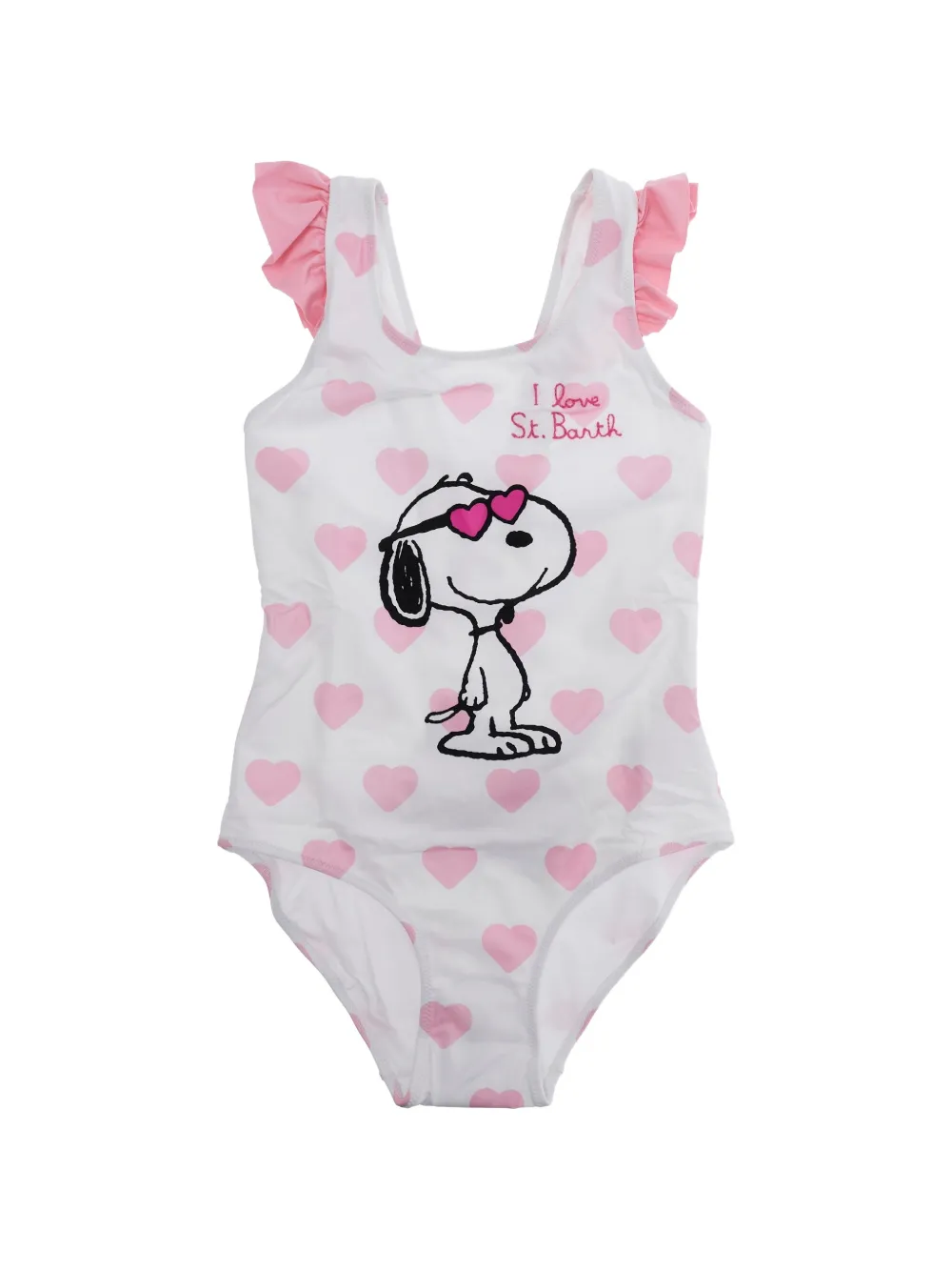 MC2 Saint Barth Kids Snoopy heart-print swimsuit - Bianco