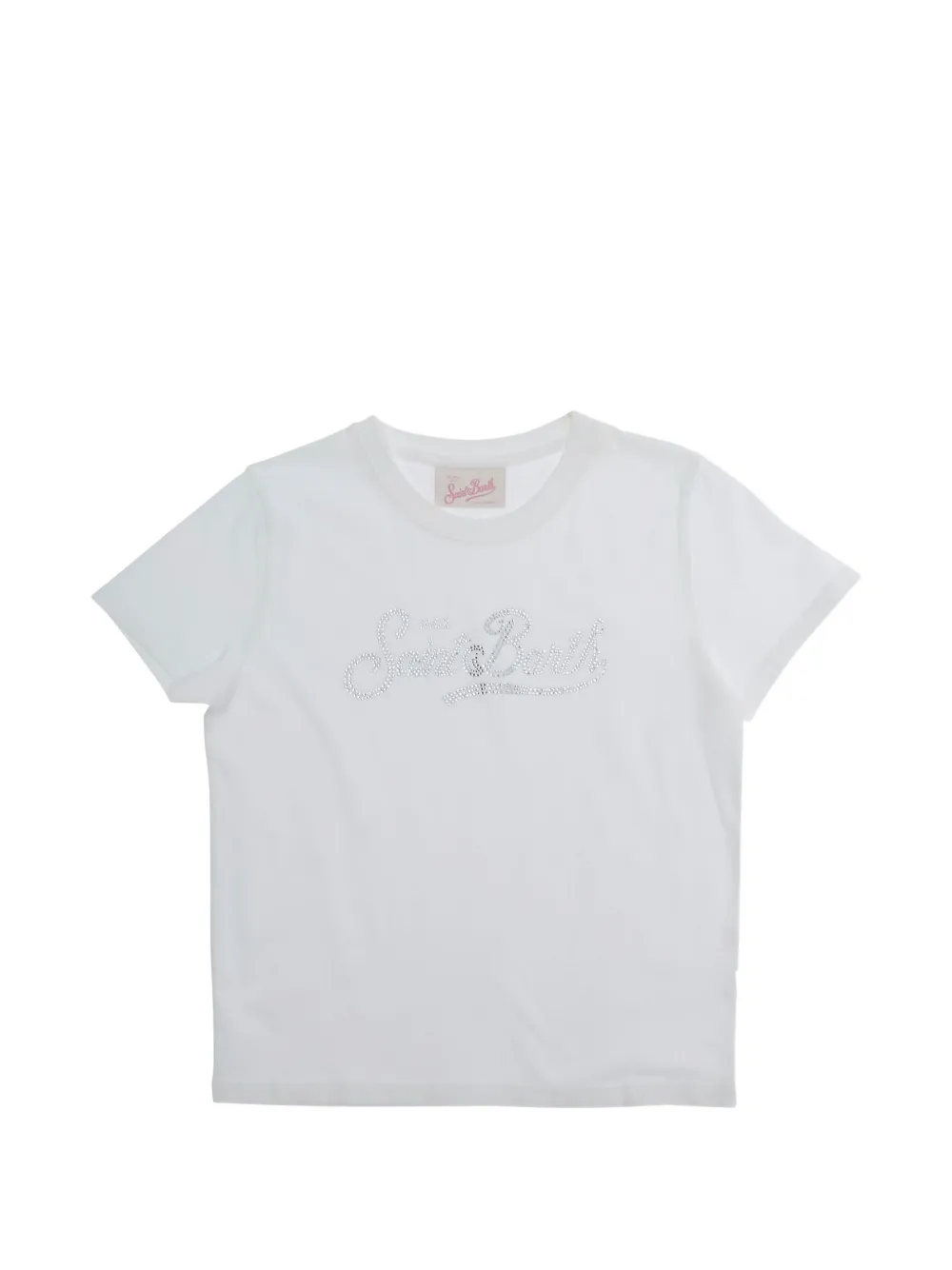 MC2 Saint Barth Kids T-shirt met logo van stras Wit