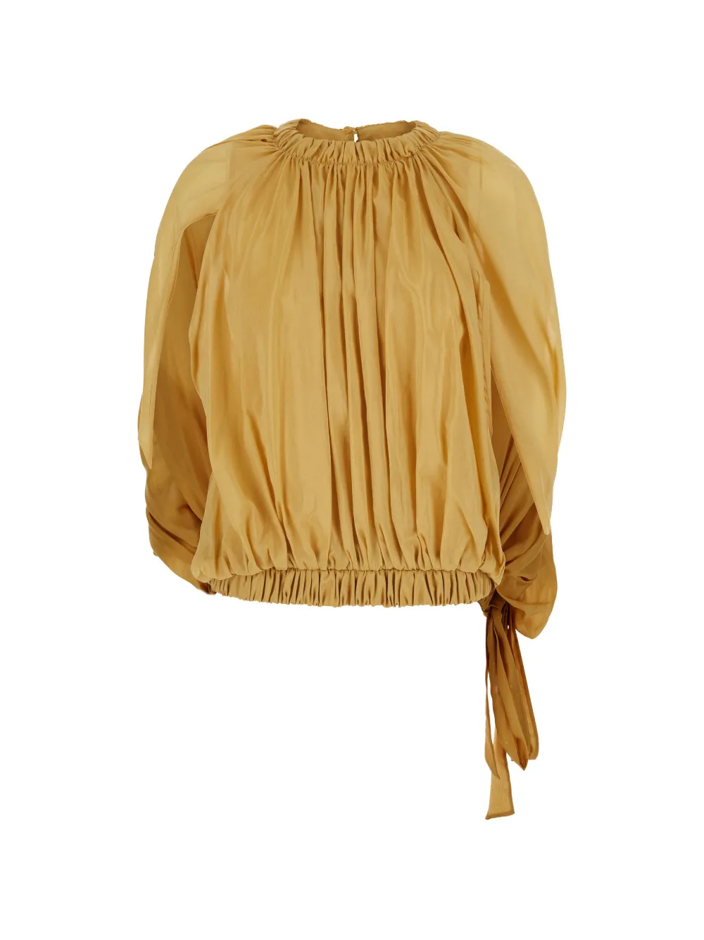 Semicouture Zavia gathered tie-fastening blouse - Giallo