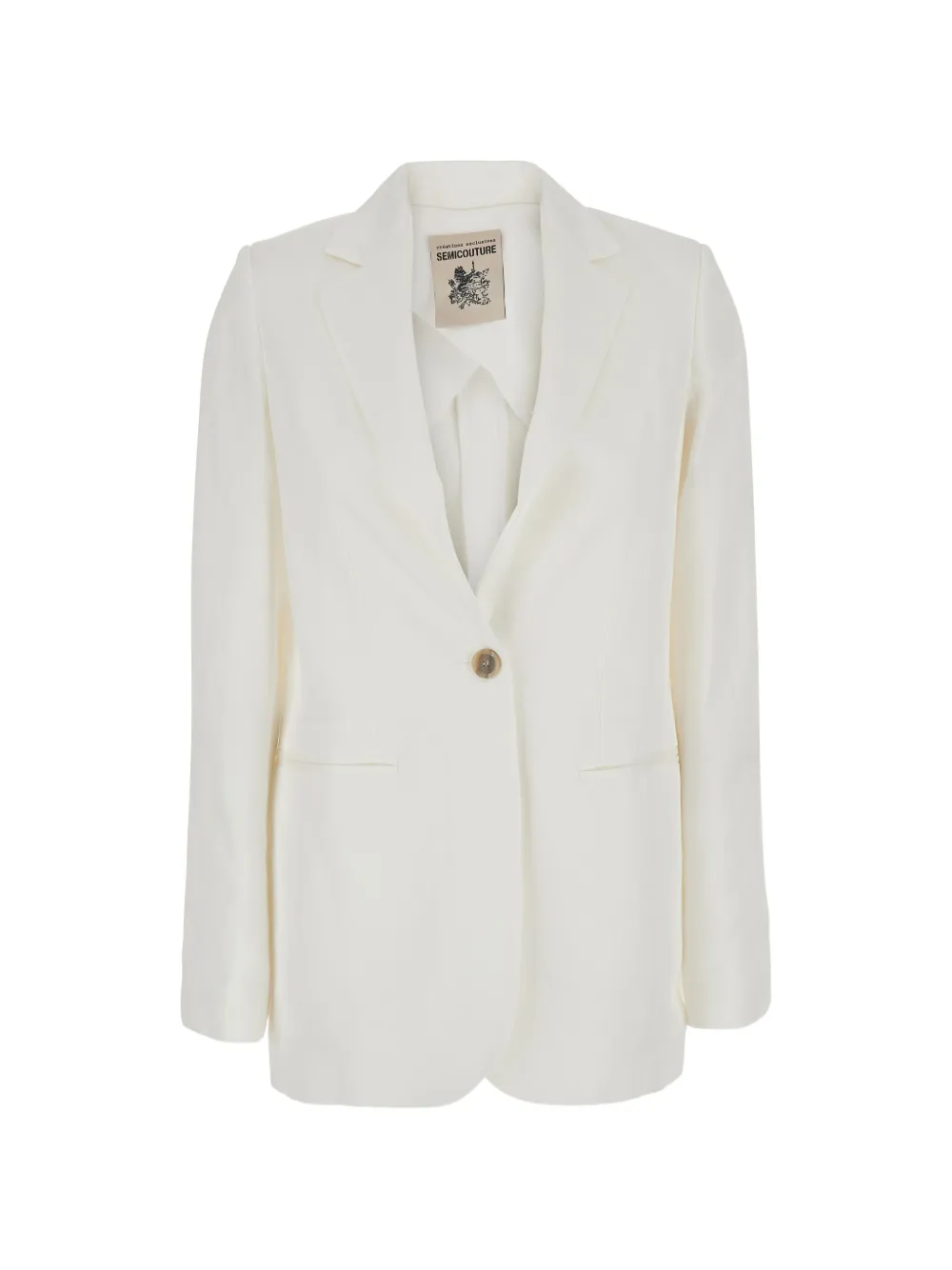 Semicouture Ebony single-breasted blazer - Bianco