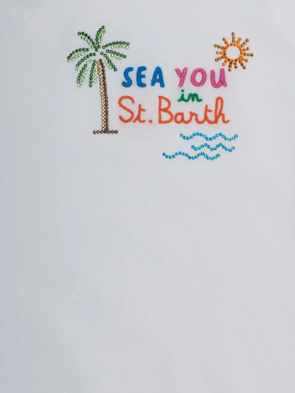 MC2 Saint Barth Kids Elly T-shirt verfraaid met kristallen Wit
