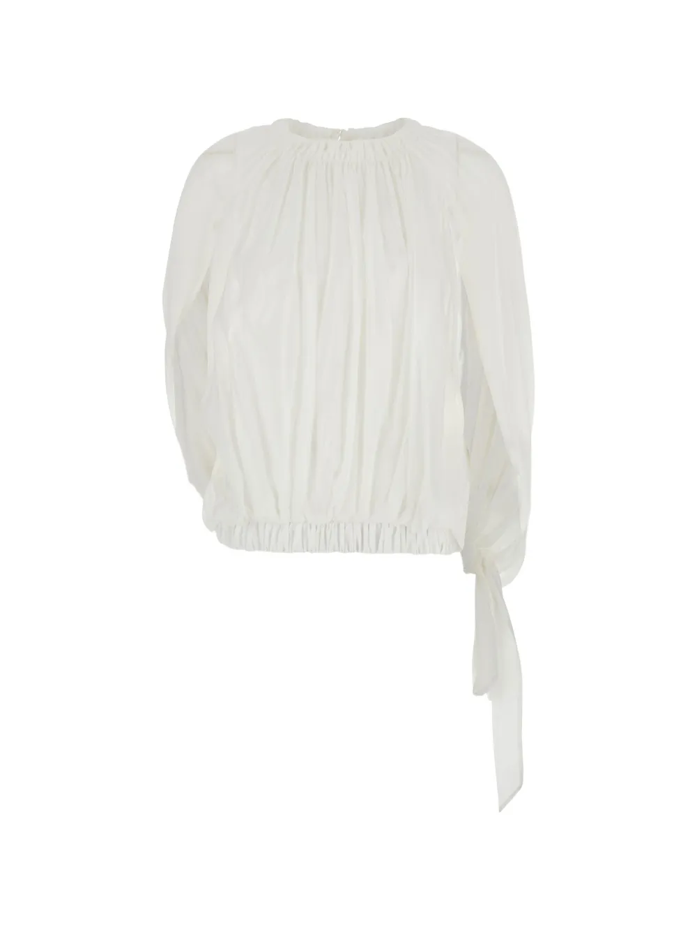 Semicouture gathered tie-detail blouse - Bianco