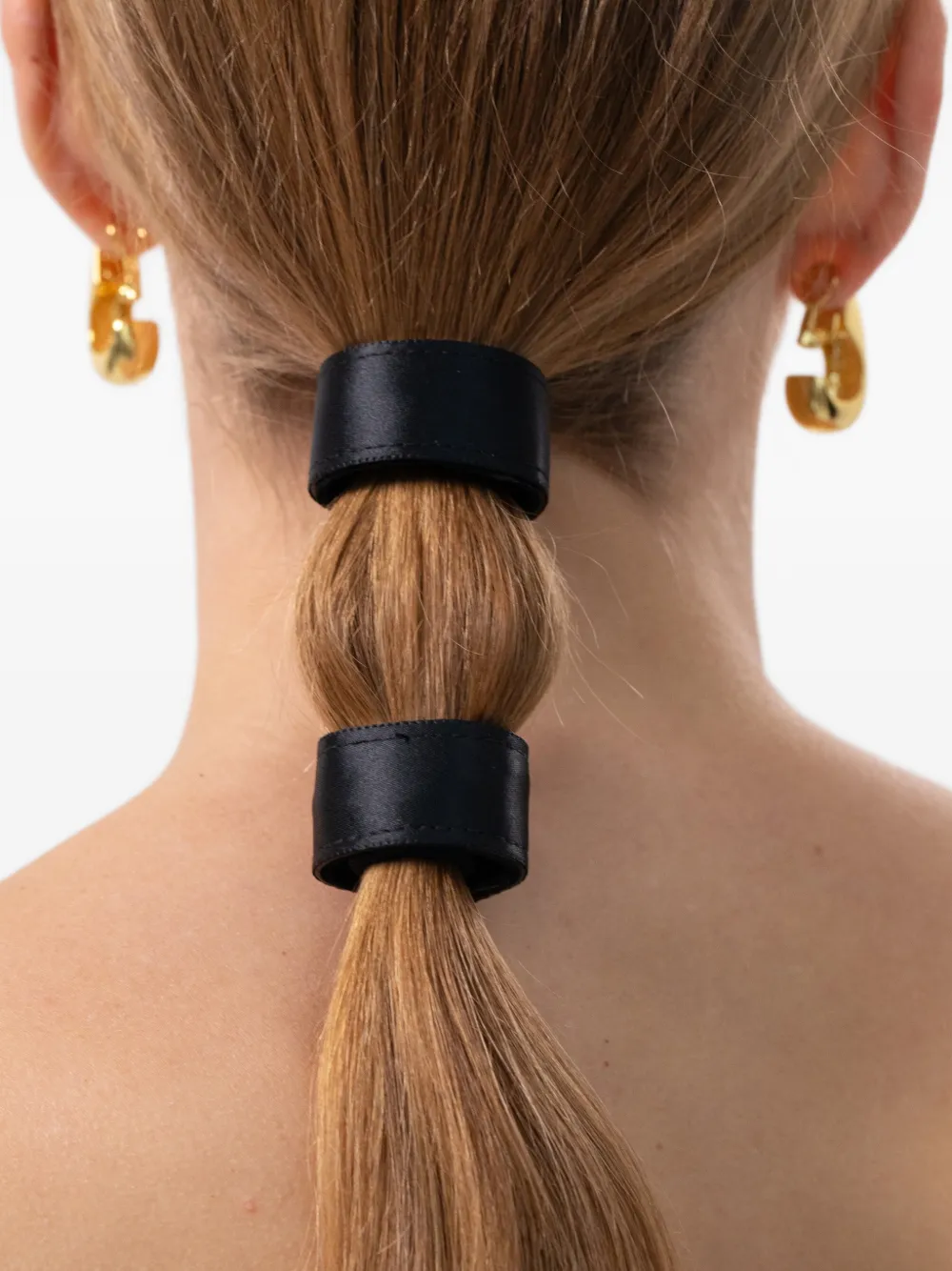 Jennifer Behr Mini satijnen haarband Zwart
