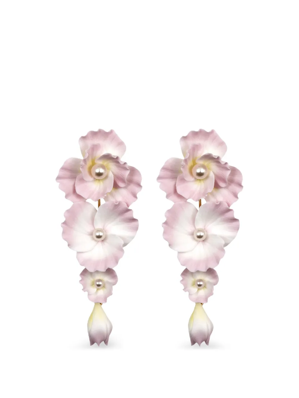 Jennifer Behr Mariam floral-motif earrings - Rosa