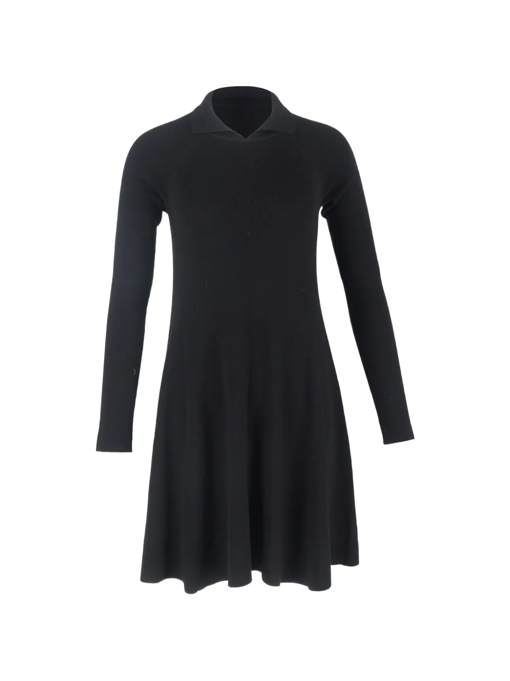 KHAITE Pre-Owned knitted collared mini dress - Nero
