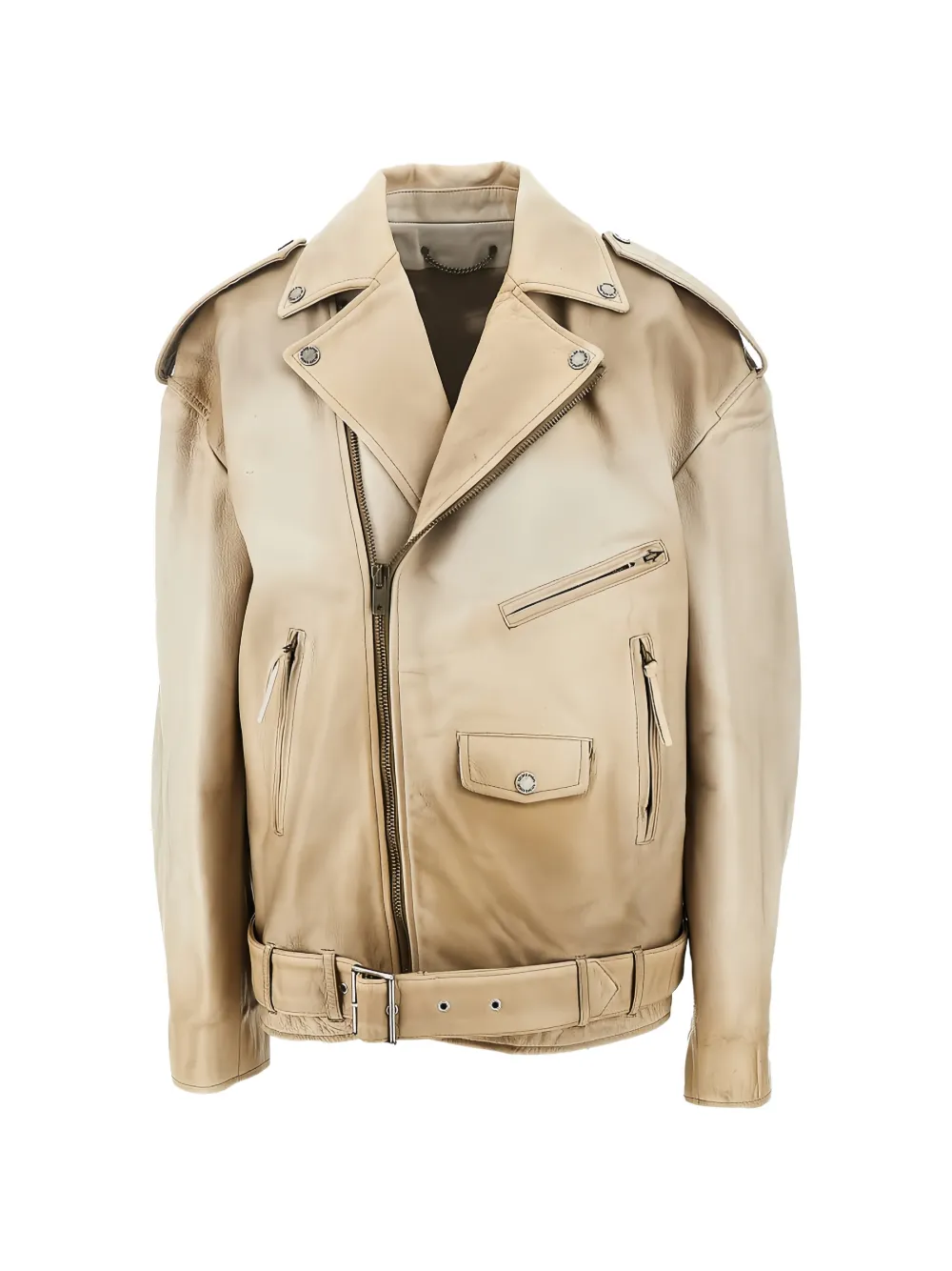 Golden Goose zip-fastening leather jacket - Toni neutri