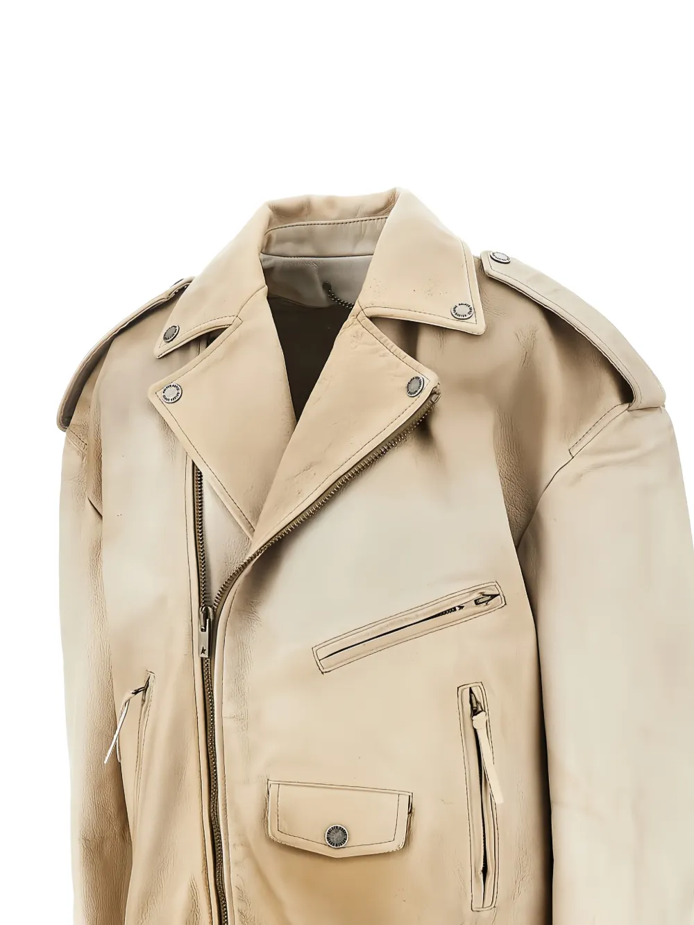 Golden Goose Leren jack Beige