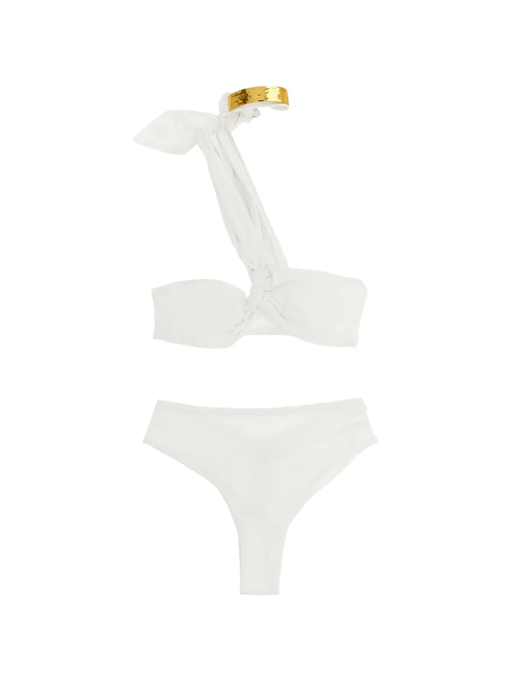 Elisabetta Franchi jewel one-shoulder bikini - Bianco