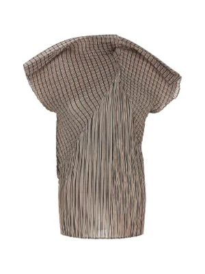 Issey Miyake Chiffon Twist 1 Pleated high-neck Sheer Top