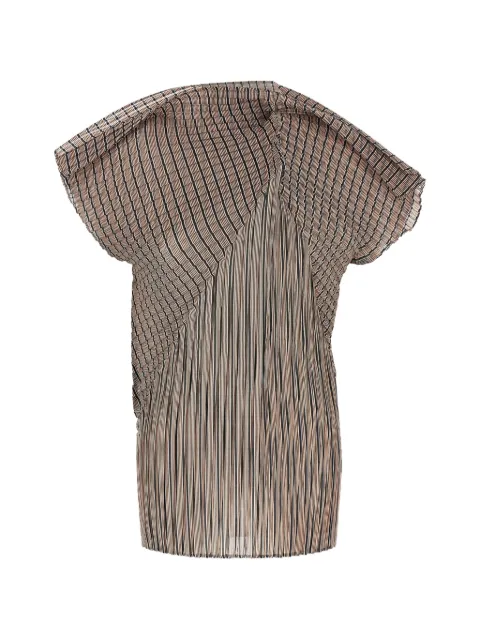 Issey Miyake top plisado con motivo de rayas