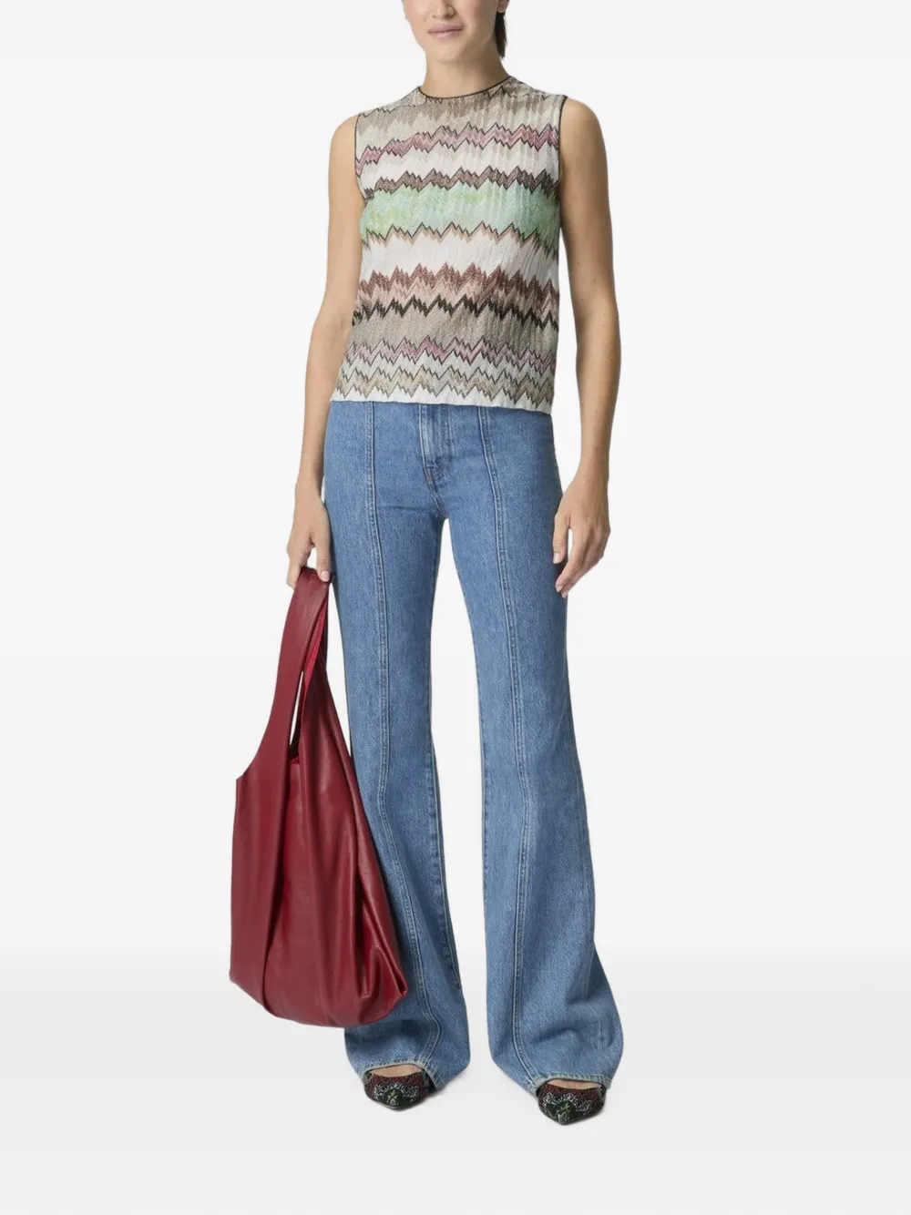 Missoni zigzag crew neck top - Toni neutri
