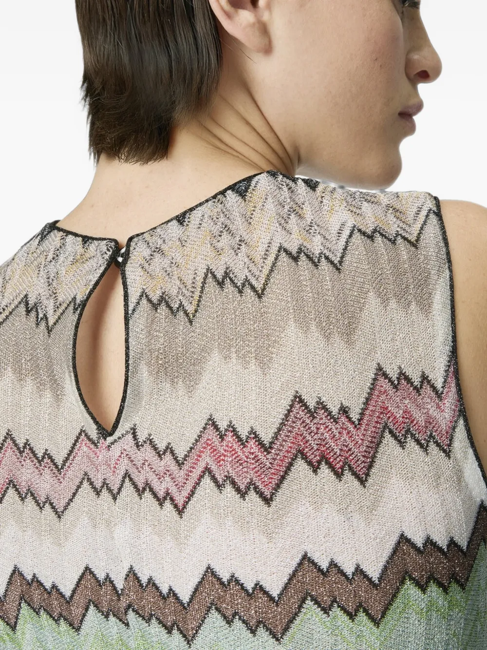 Missoni Top met ronde hals en zigzagpatroon Beige