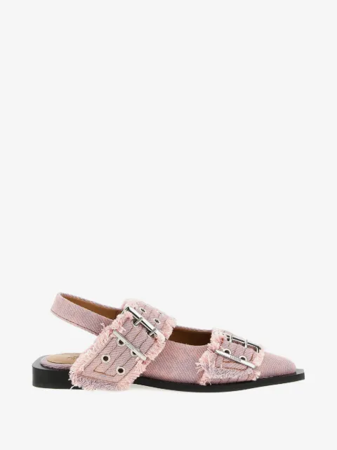 GANNI zapatillas de mezclilla con flecos