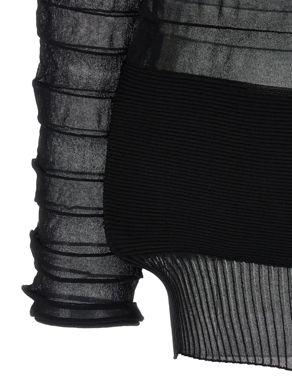 Issey Miyake Asymmetrische blouse met lange mouwen Zwart