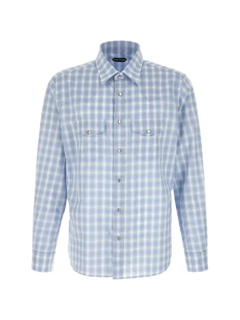 TOM FORD check snap-button shirt