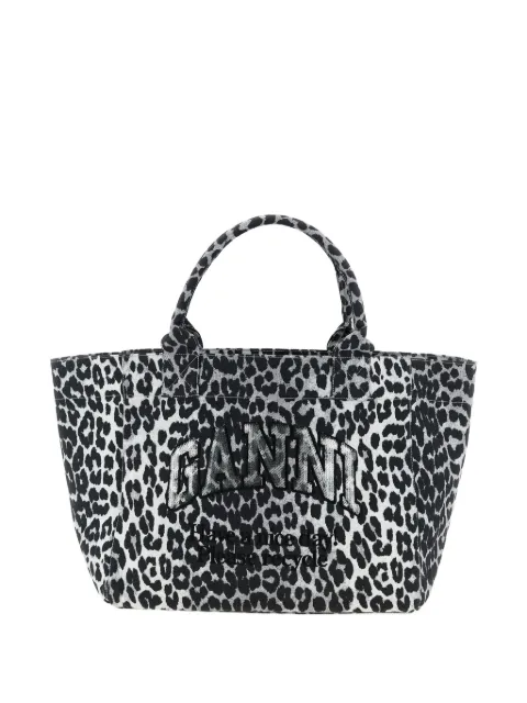GANNI leopard sequin medium tote