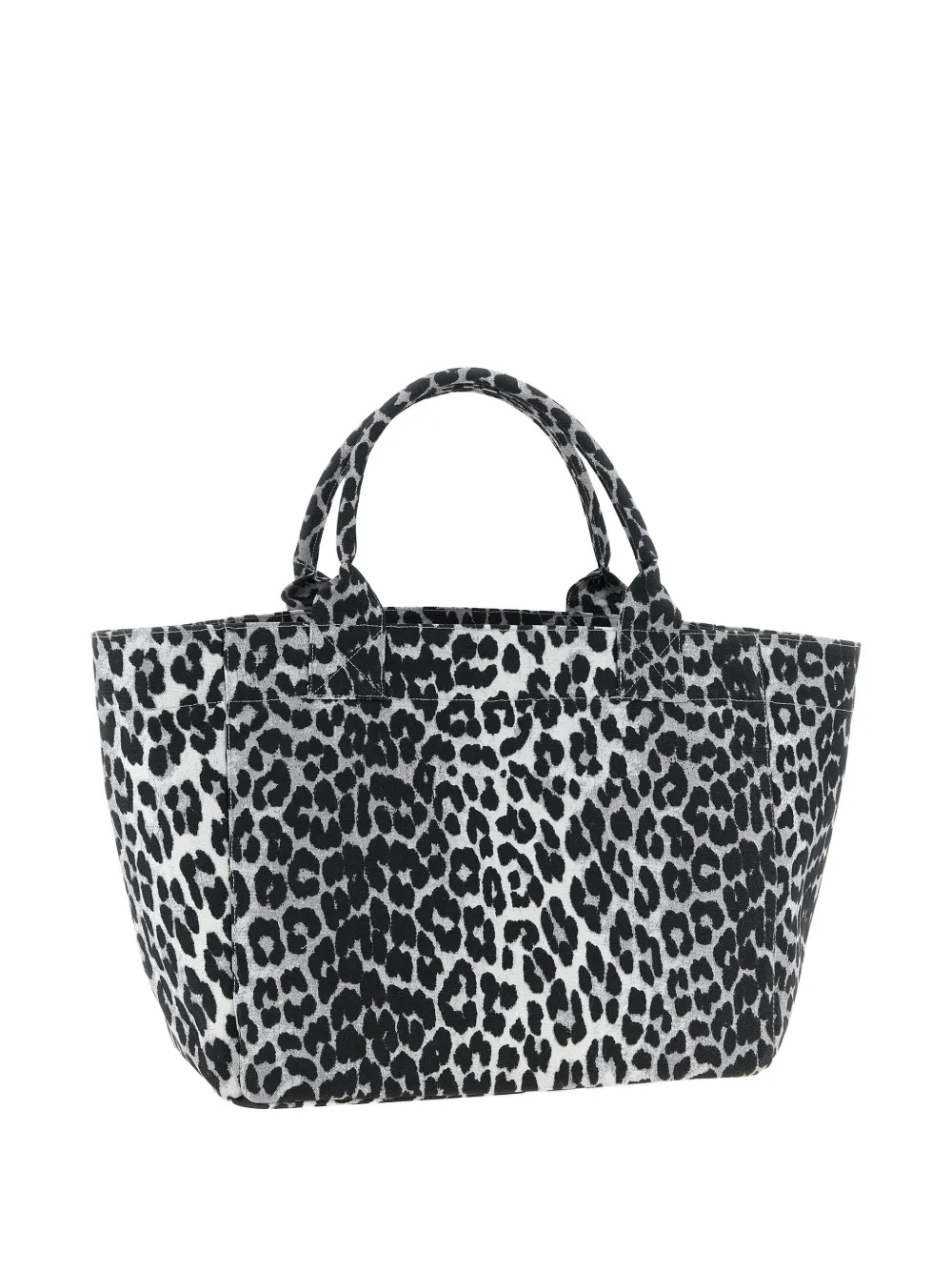 Ganni Leopard Sequin Medium Tote - White 