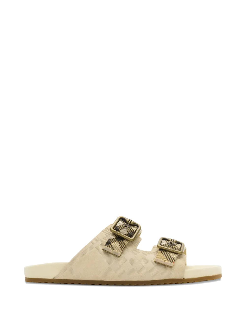 Burberry check embossed strap sandals Beige