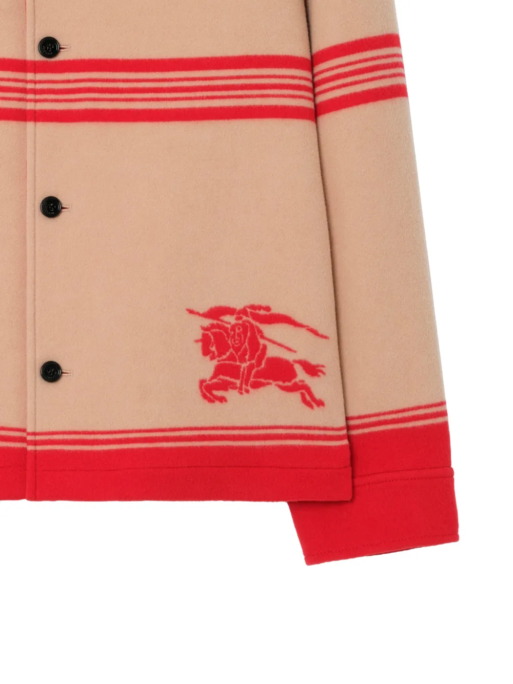 Burberry Gestreept Equestrian Knight jack Beige