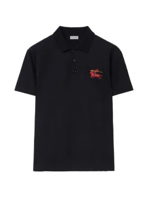 Burberry Equestrian Knight Logo Polo Shirt | Black | FARFETCH