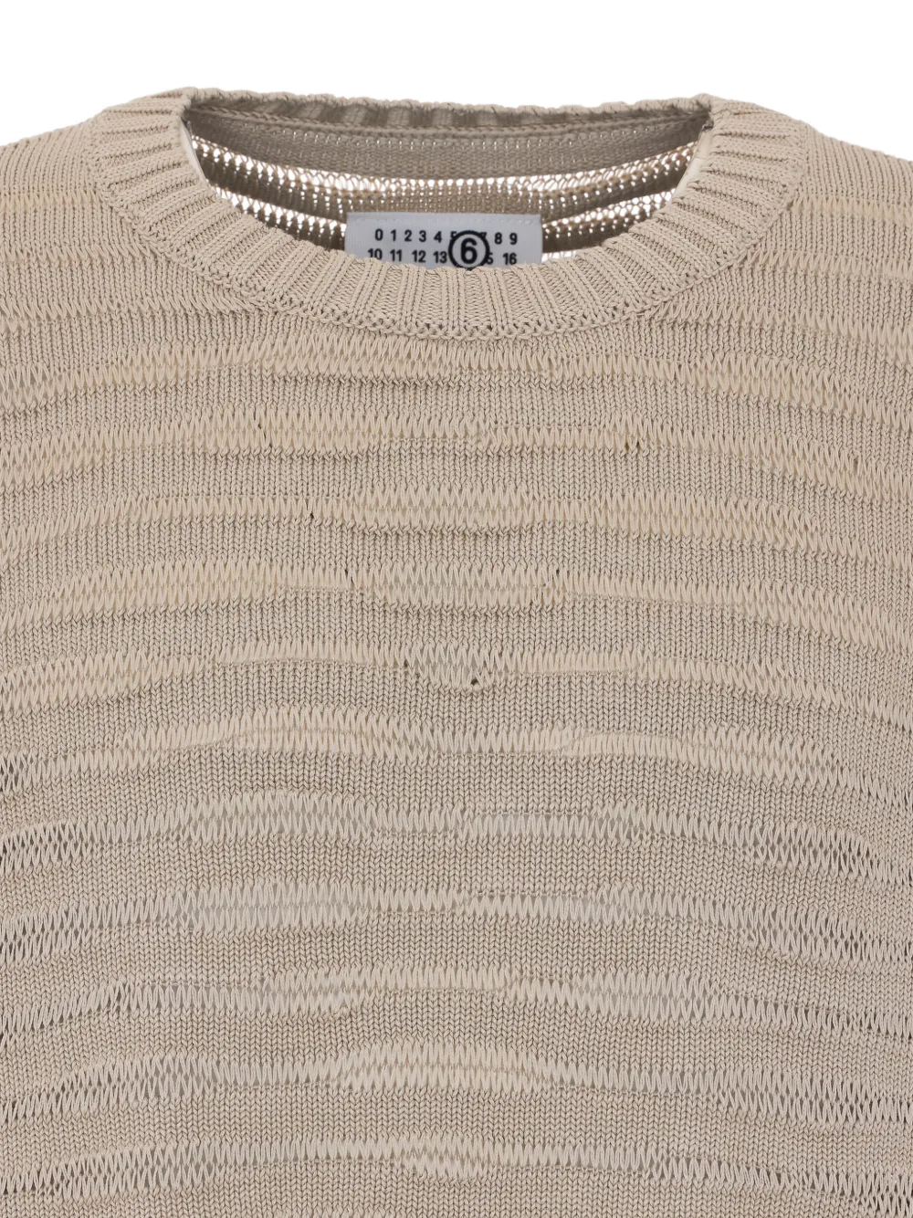 MM6 Maison Margiela Opengebreide trui met logo-patch Beige
