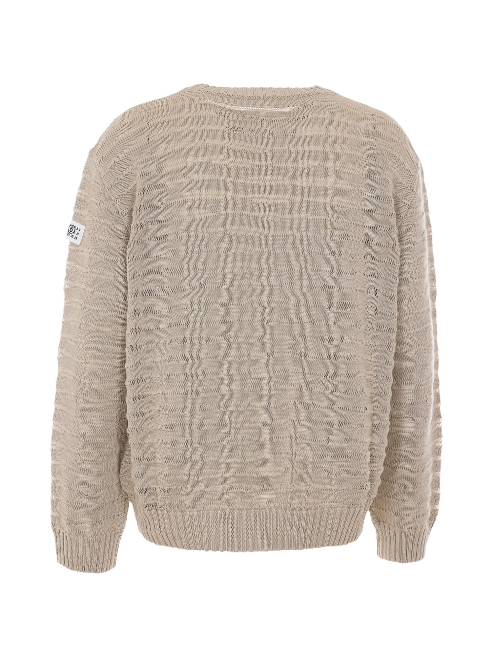 MM6 Maison Margiela Opengebreide trui met logo-patch Beige